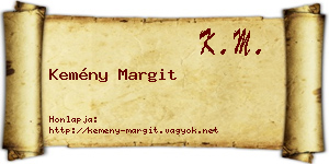 Kemény Margit névjegykártya